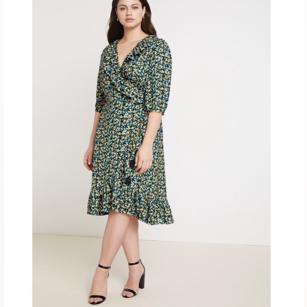 Jadon Wu x ELOQUII Floral Wrap Dress Size 20